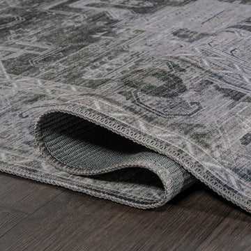 Alanya Ornate Medallion Washable Area Rug